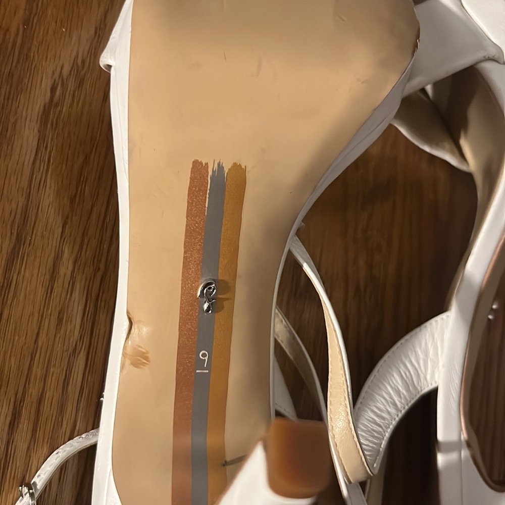 Sam Edelman Jade White Leather Ankle Strap Sandals Size 9 - Picture 12 of 12